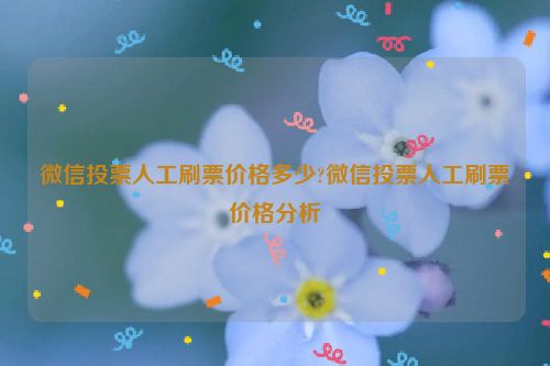 微信投票人工刷票价格多少?微信投票人工刷票价格分析