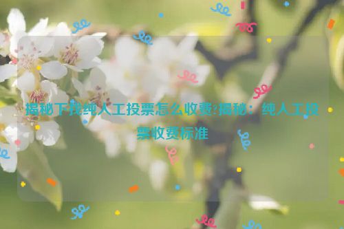 揭秘下找纯人工投票怎么收费?揭秘：纯人工投票收费标准