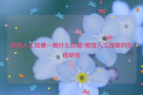 微信人工投票一般什么价格?微信人工投票的价格研究