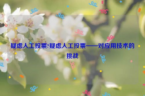 疑虑人工投票?疑虑人工投票——对应用技术的挑战