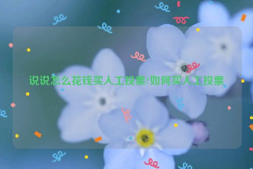 说说怎么花钱买人工投票?如何买人工投票