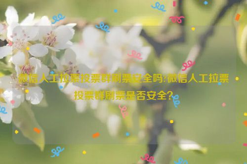 微信人工拉票投票群刷票安全吗?微信人工拉票投票群刷票是否安全？