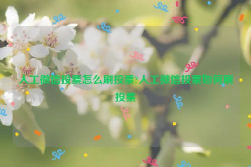 人工微信投票怎么刷投票?人工微信投票如何刷投票