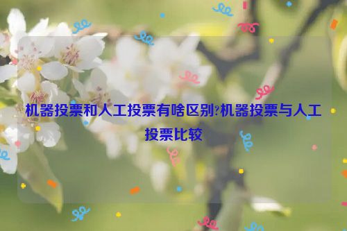 机器投票和人工投票有啥区别?机器投票与人工投票比较