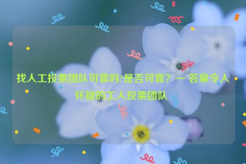 找人工投票团队可靠吗?是否可靠？— 答案令人怀疑的工人投票团队 